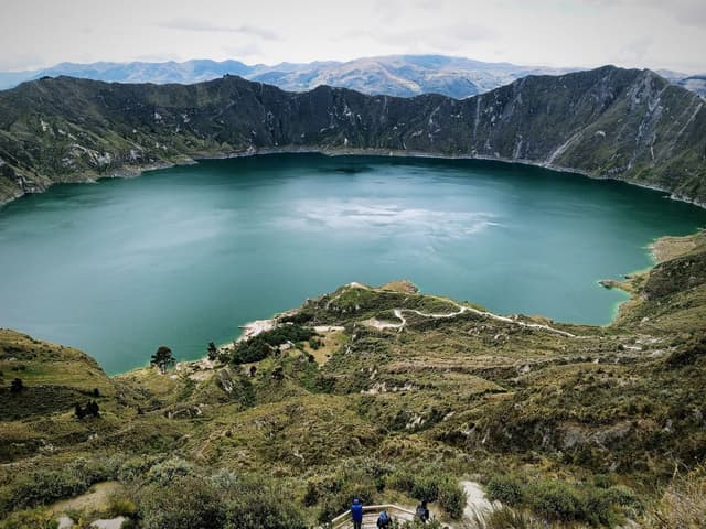 Quilotoa crater lake in the Ecuadorian Andes
